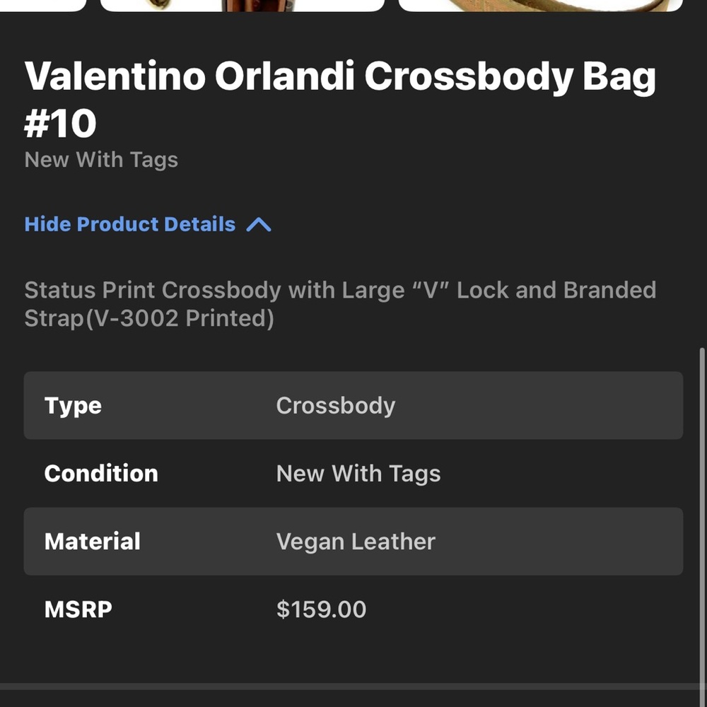 Valentino Orlandi Crossbody with Large "V" Lock and Branded
Strap(V-3002 - Picture 3 of 5